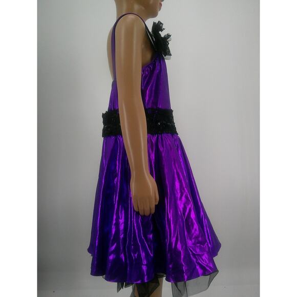 Dance Costume Revolution 0507 Large Child Purple Dress Jazz Tap Sequins Pageant - Picture 2 of 4